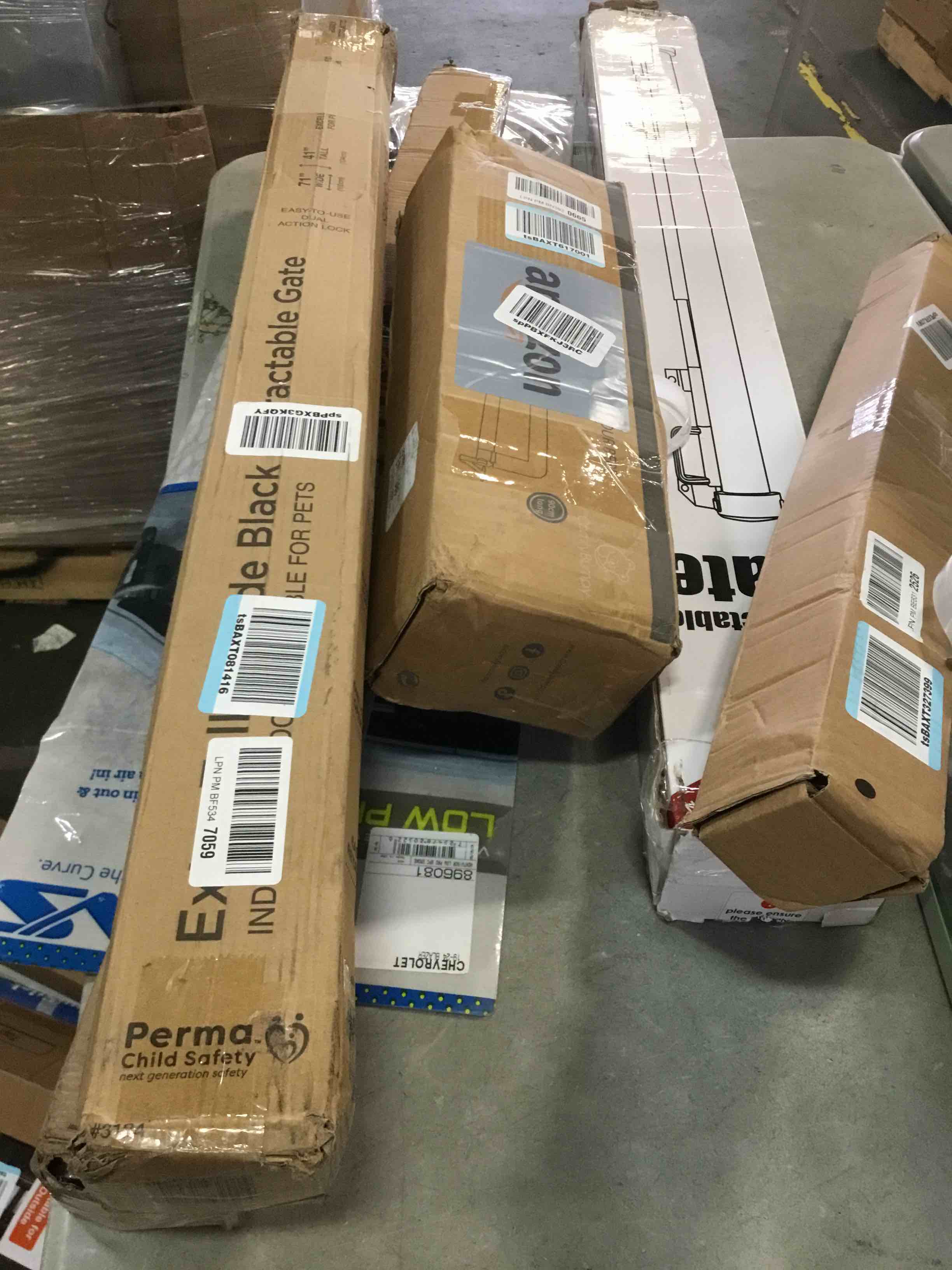 assorted item miscellaneous curtain rod/ retractable gate and more 