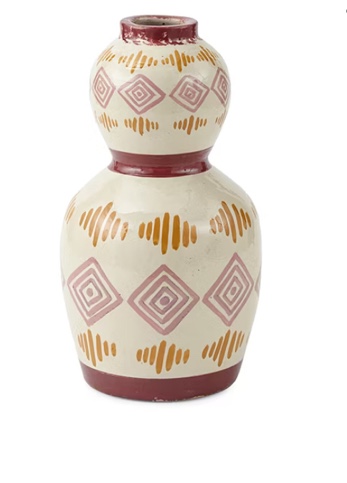 Distant Lands 10" Handpainted 2-Tier Vase