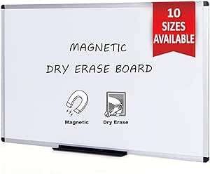VIZ-PRO Magnetic Dry Erase Board, 6' x 4', Silver Aluminium Frame