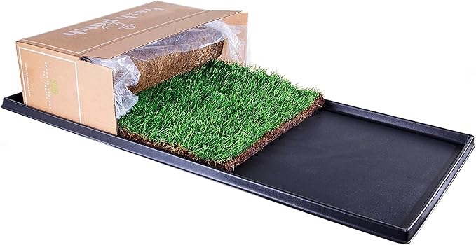 Fresh Patch XL Bundle - Real Grass Pee and Potty Training Pad and Plastic Tray for Multi-Dog Households - Indoor and Outdoor Use - 48 Inches x 24 Inches