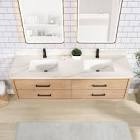Cristo 72" Floating Double Bath Vanity in Fir Wood Brown with Fish SIMILIAR TO LOT PHOTO