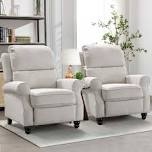 35 inch wide, classic and soft push back recliner with wide backrest when it has times three on there three in there that was the same model that I was using, but it was wooden leg that was easier to find