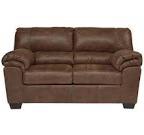 Brown microfiber, loveseat, large full armrest