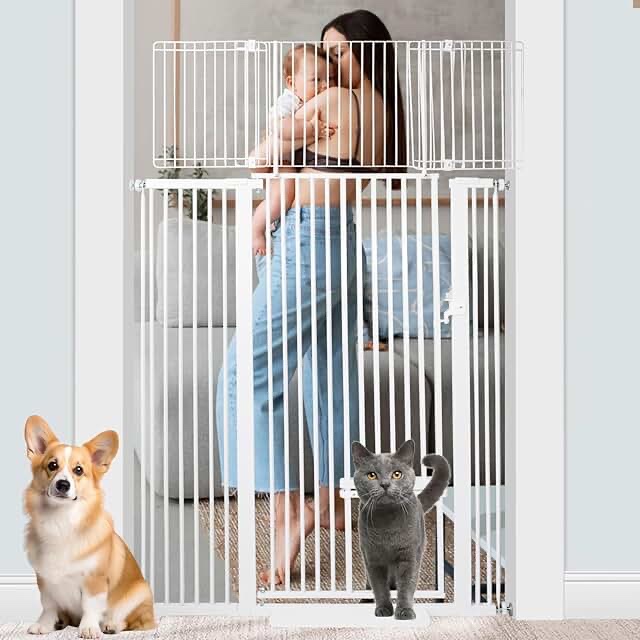COMOMY 71" Extra Tall Pet Gate for Cats, 29.5-40.6" Extra Wide Cat Gate
