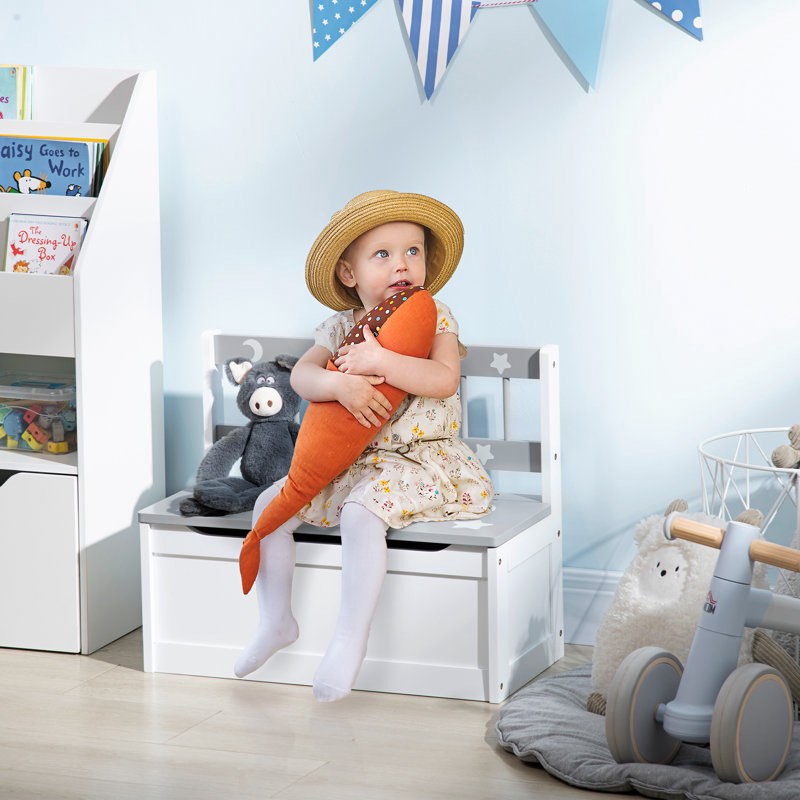 Yonker Solid Wood Toy Storage Bench