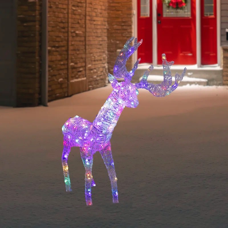 ( Similar) VINGLI 3-Piece Lighted Christmas Reindeer Family Set Outdoor Decorations, Weather Proof Deer Family Set of 3 Christmas Ornament Home Decor Pre-lit 270 LED