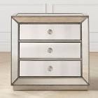Kellby Mirrored Nightstand With 3 Drawers