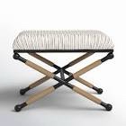Pippa Lombax 24' Wide Upholstered Iron Accent Stool