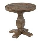 Sarcoline Solid Wood Round Pedestal End Table