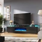 ( incomplete) CFT013-80In 2-Tier Fireplace Tv Stand-Grey Tv Stand