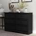 Modern Black 6- Drawers Double Dresser,Chests Of Drawers For Bedroom