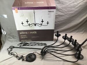 Allen + Roth KMM9106AX-01 Providence 6-Light Black Pendant Chandelier 