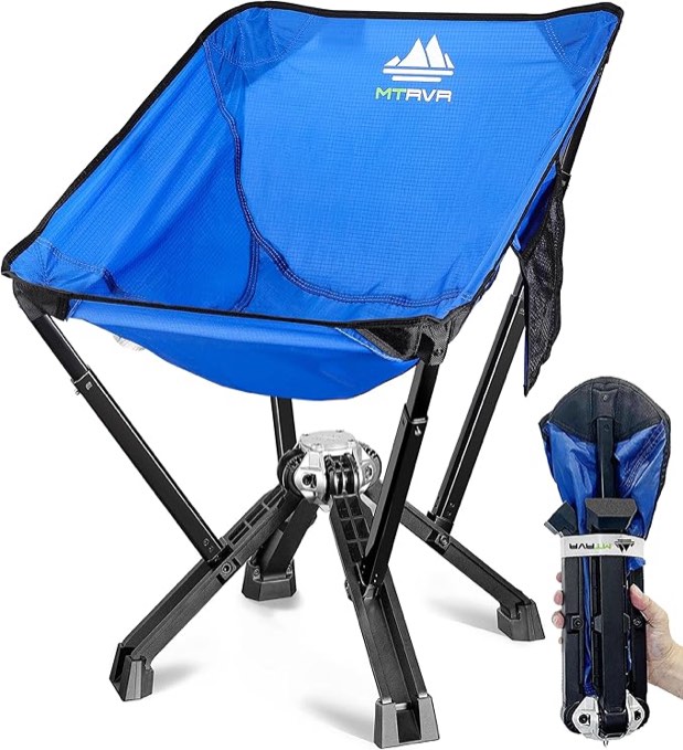 Heavy Duty Folding Camping Chair for Adults, 600 lbs Capacity, Quick Setup, Thickened Aluminum Frame, Enhanced Rubber Feet, Portable Camp Chair for Outdoor Beach, Fishing, Picnics -Silver