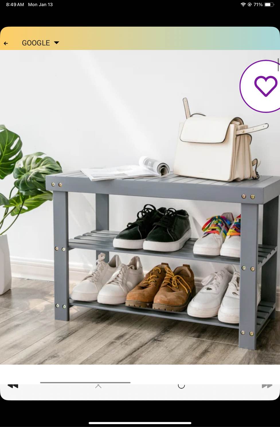 Kankakee Bamboo Shoe Bench