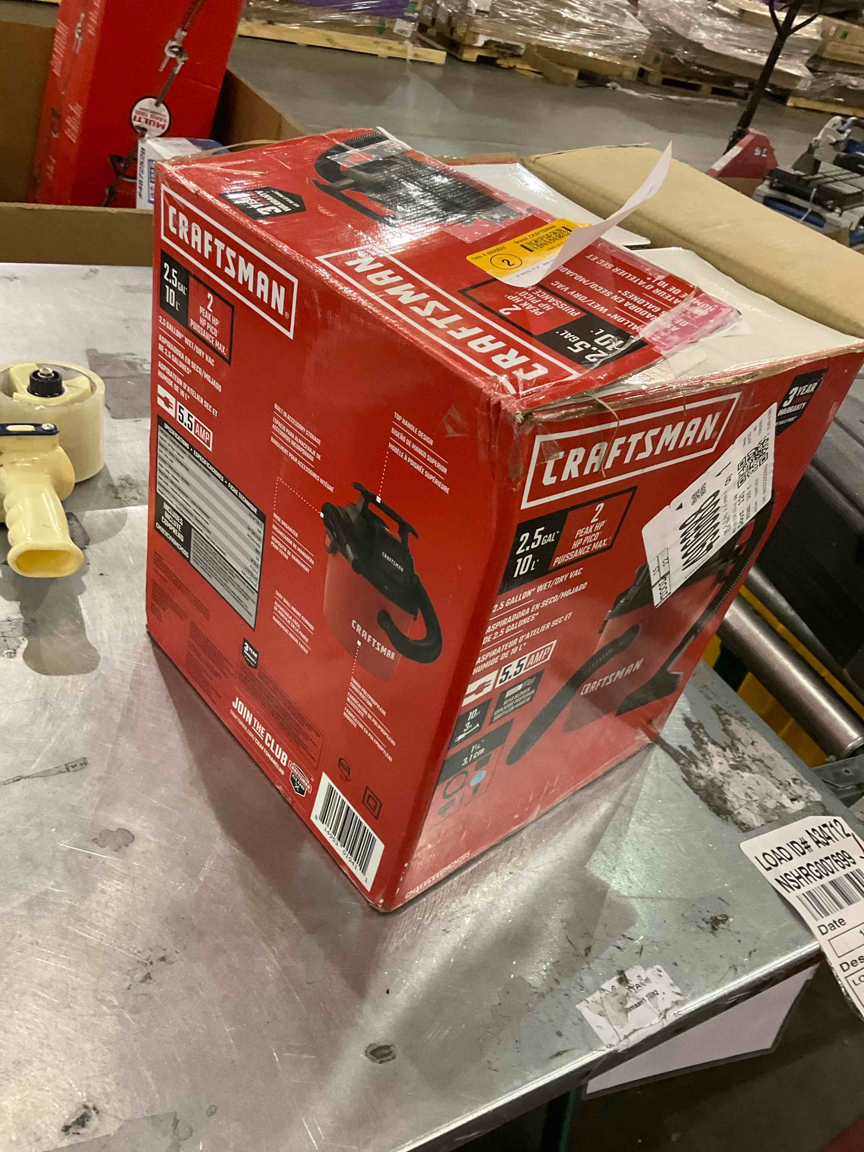 craftsman 2.5 gallon wet/dry vacuum 