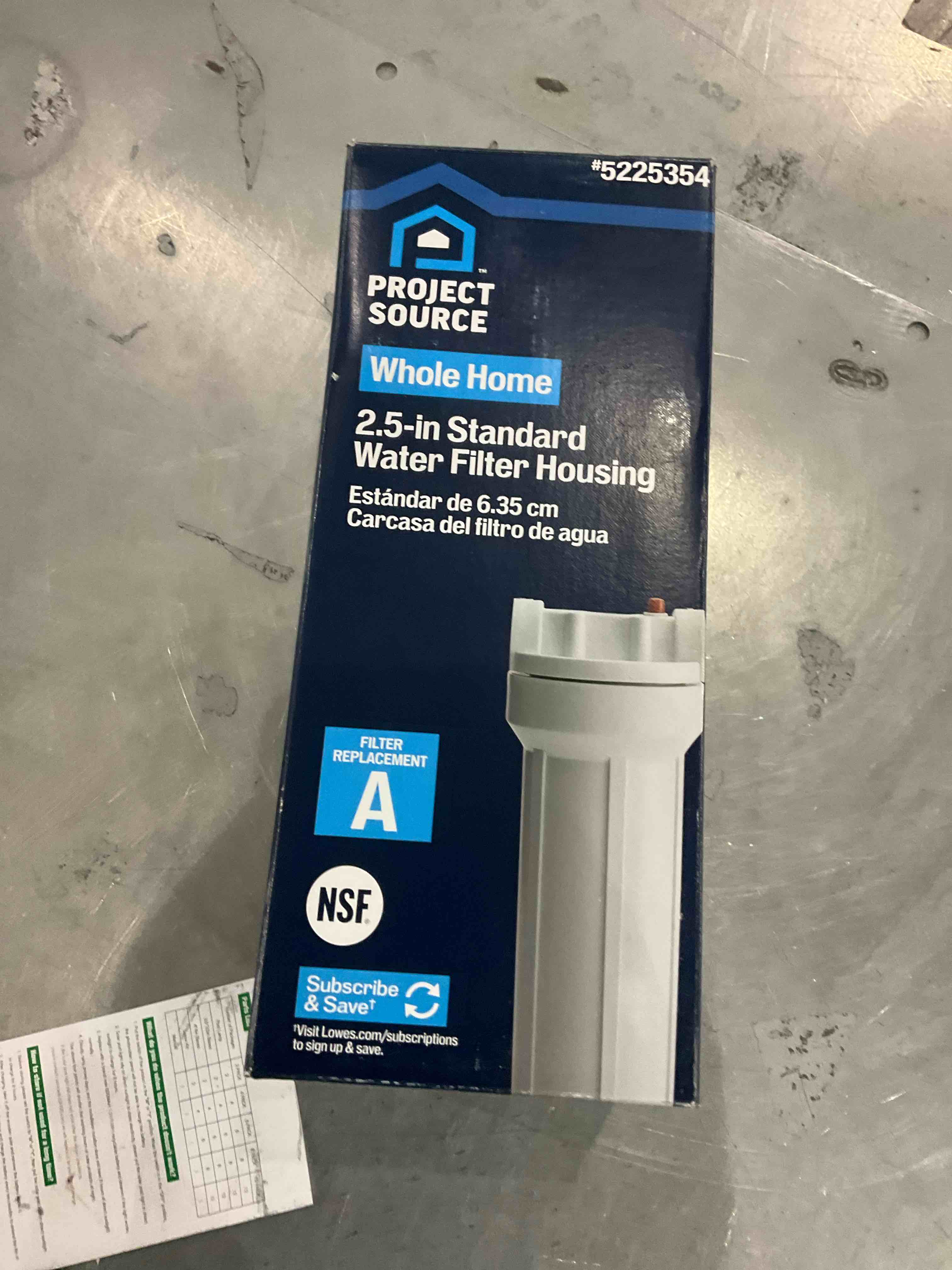 2.5 in standard water filter housing