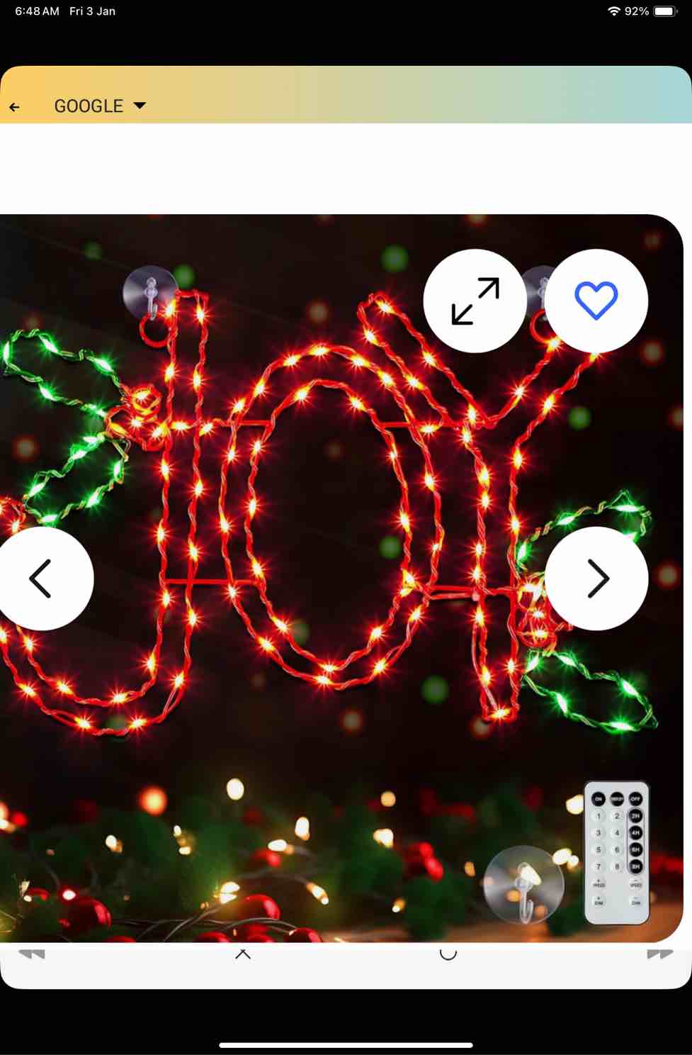 17'' Christmas Joy Window Lights, Christmas Joy Window Silhouette Decorations with 8 Modes and Timer, Remote Control, USB Operated Lighted Joy Sign for Home Window Wall Xmas Indoor Outdoor Decor