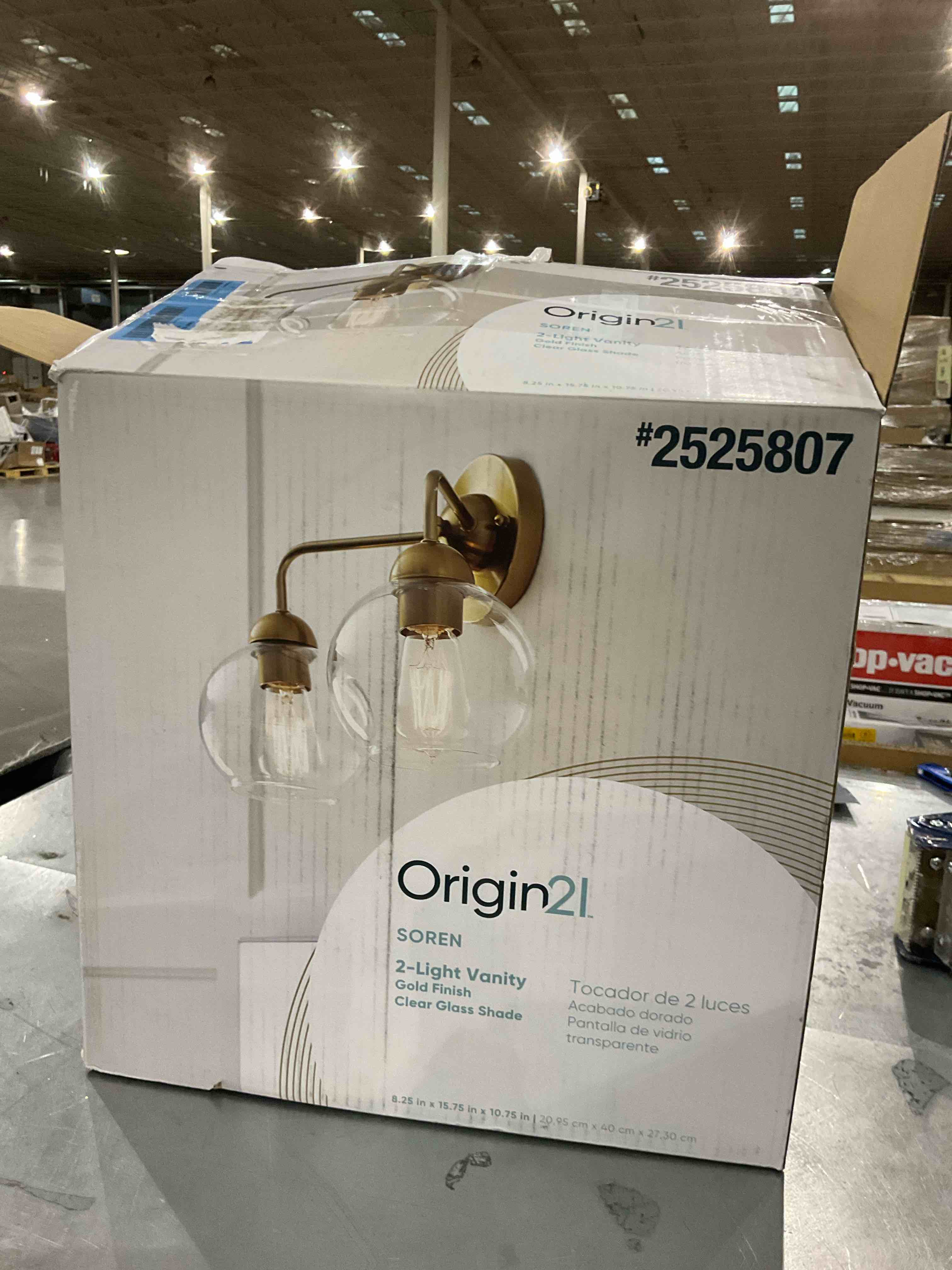 Allen Roth Soren 2-Light Vanity Bar - Gold Finish - Clear Glass Shades