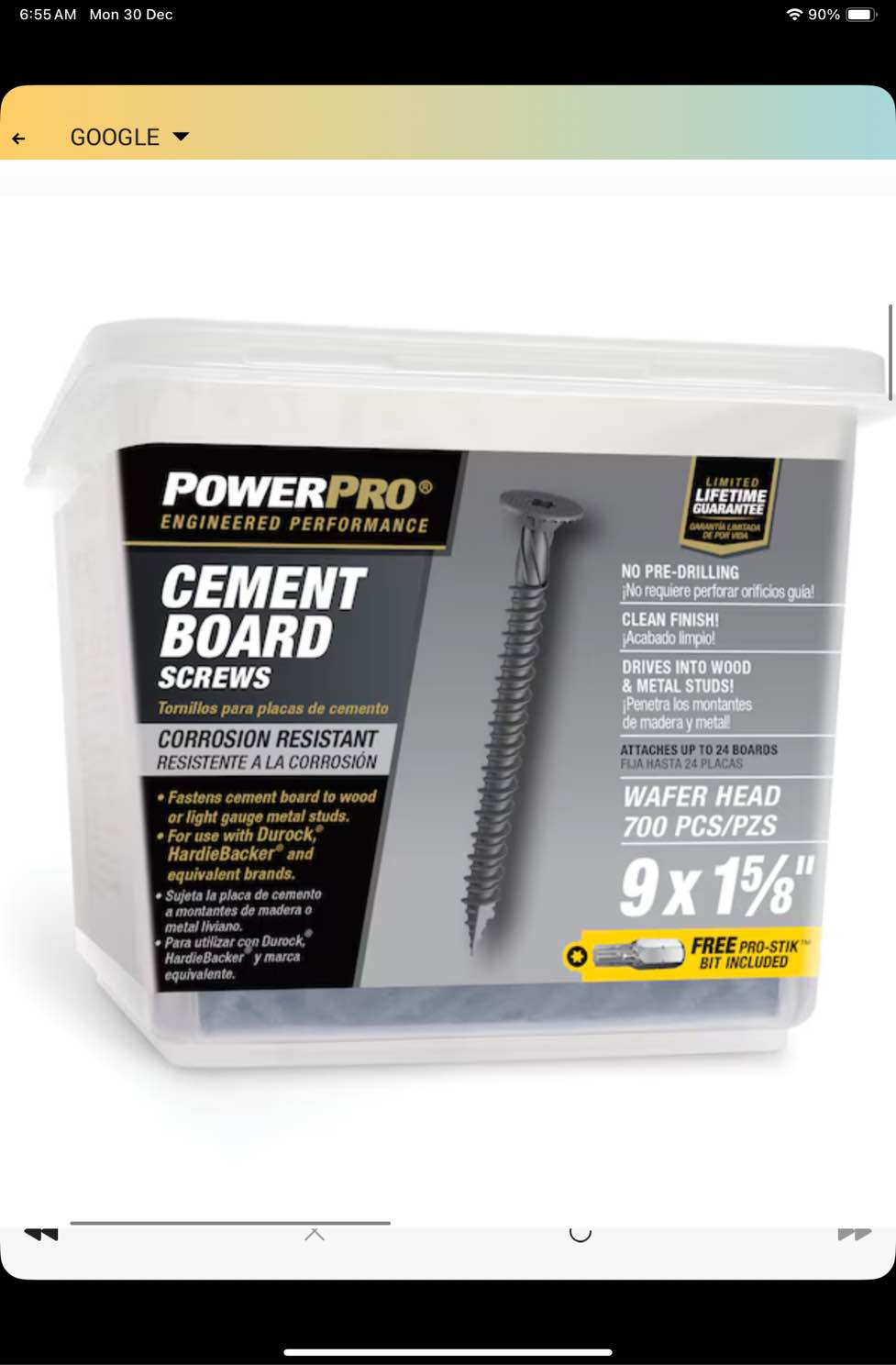 Power Pro Star-Drive Self-tapping Cement Board Screws (700-Count)
