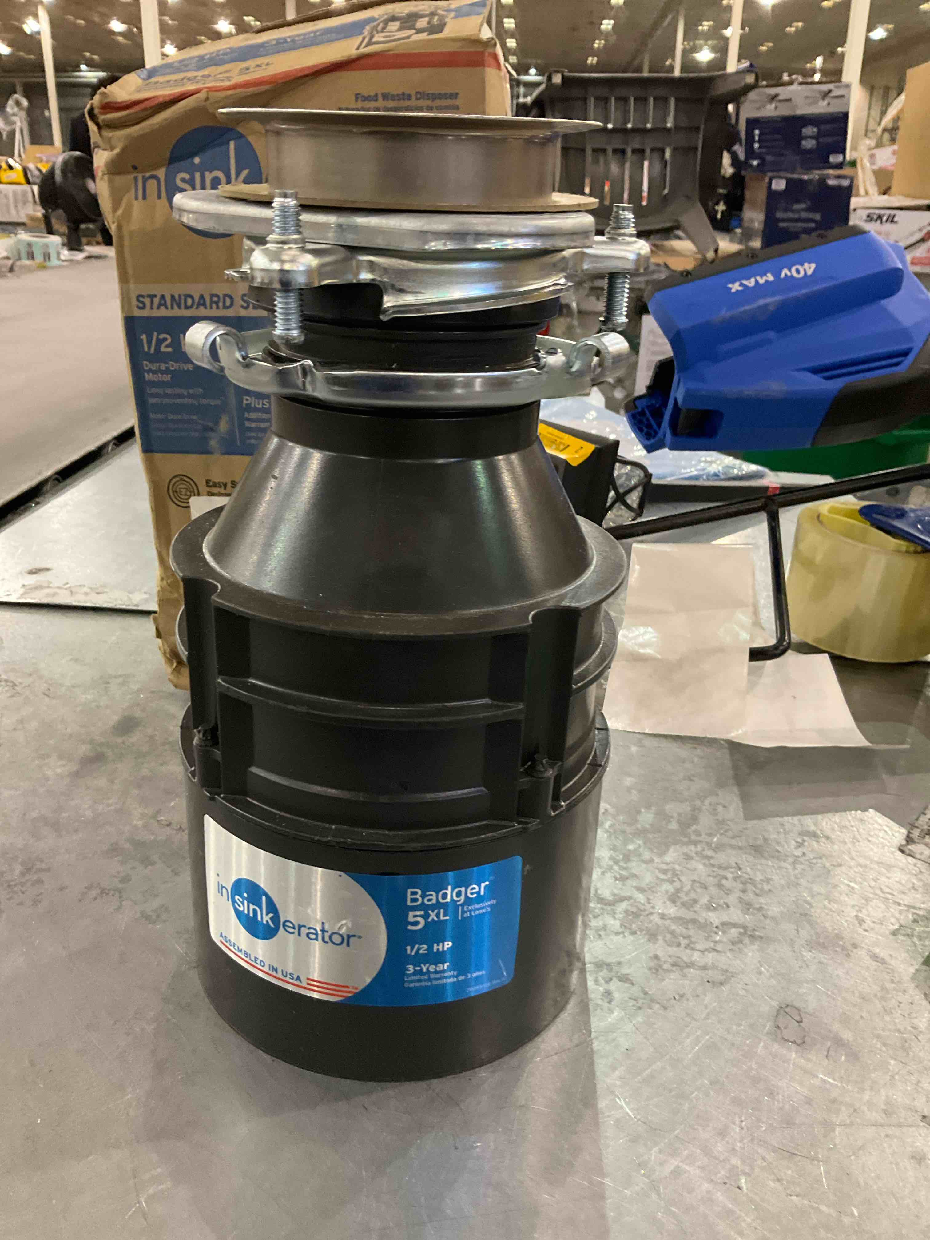 InSinkErator Badger 5XL : Broyeur D'ordures 1/2 CV Continu Neuf En Boîte – Jamais Installé