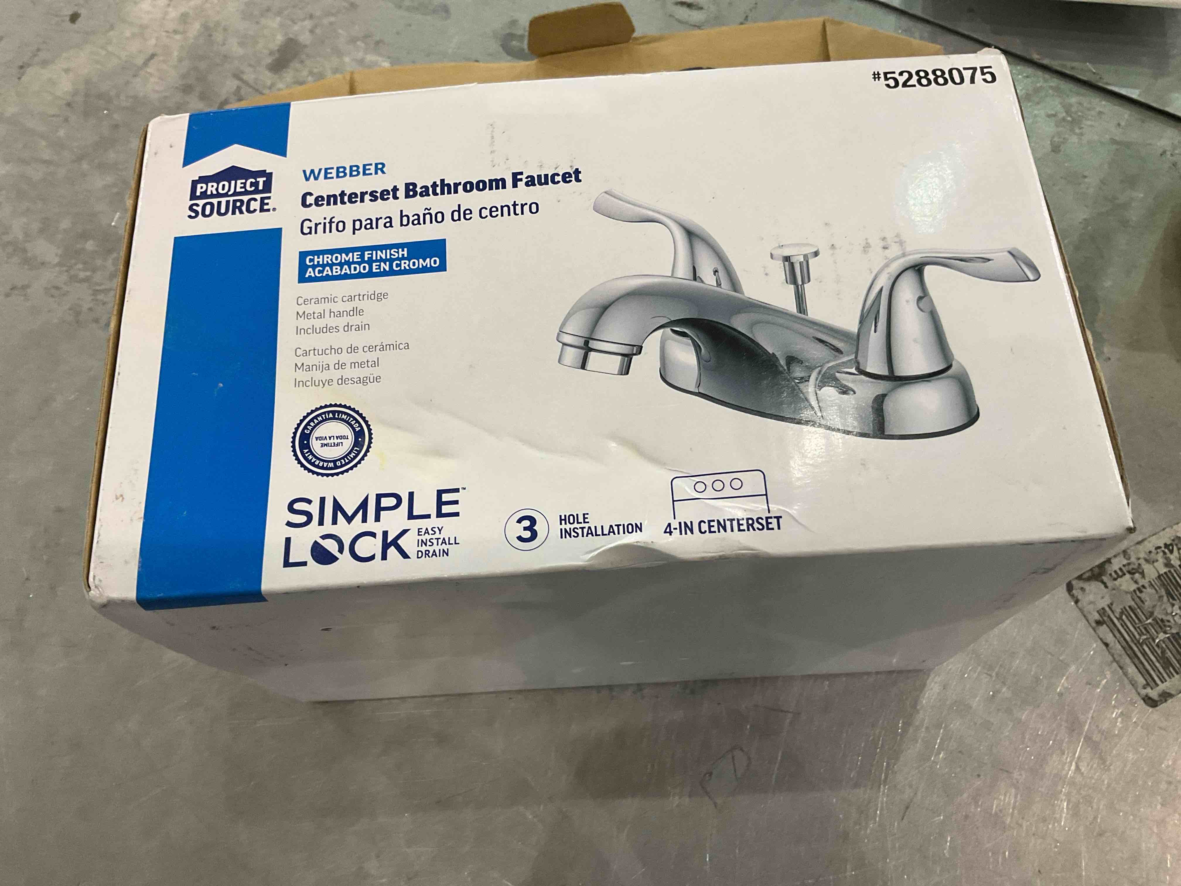 Project Source 0857544 Two Handle Bathroom Faucet Brushed Nickel 4inch Centerset