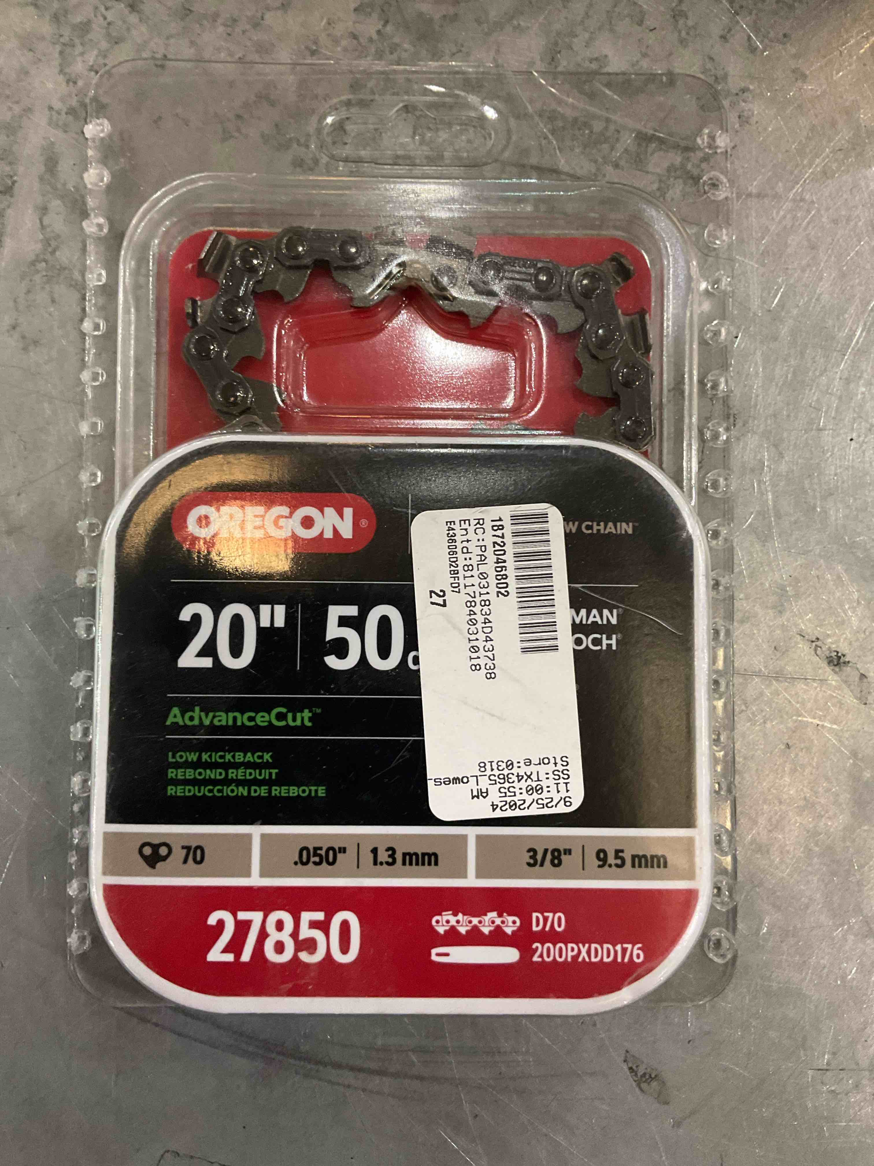 Oregon H78 ControlCut 20-Inch Chainsaw Chain, Fits Echo, Poulan, McCulloch, Husqvarna