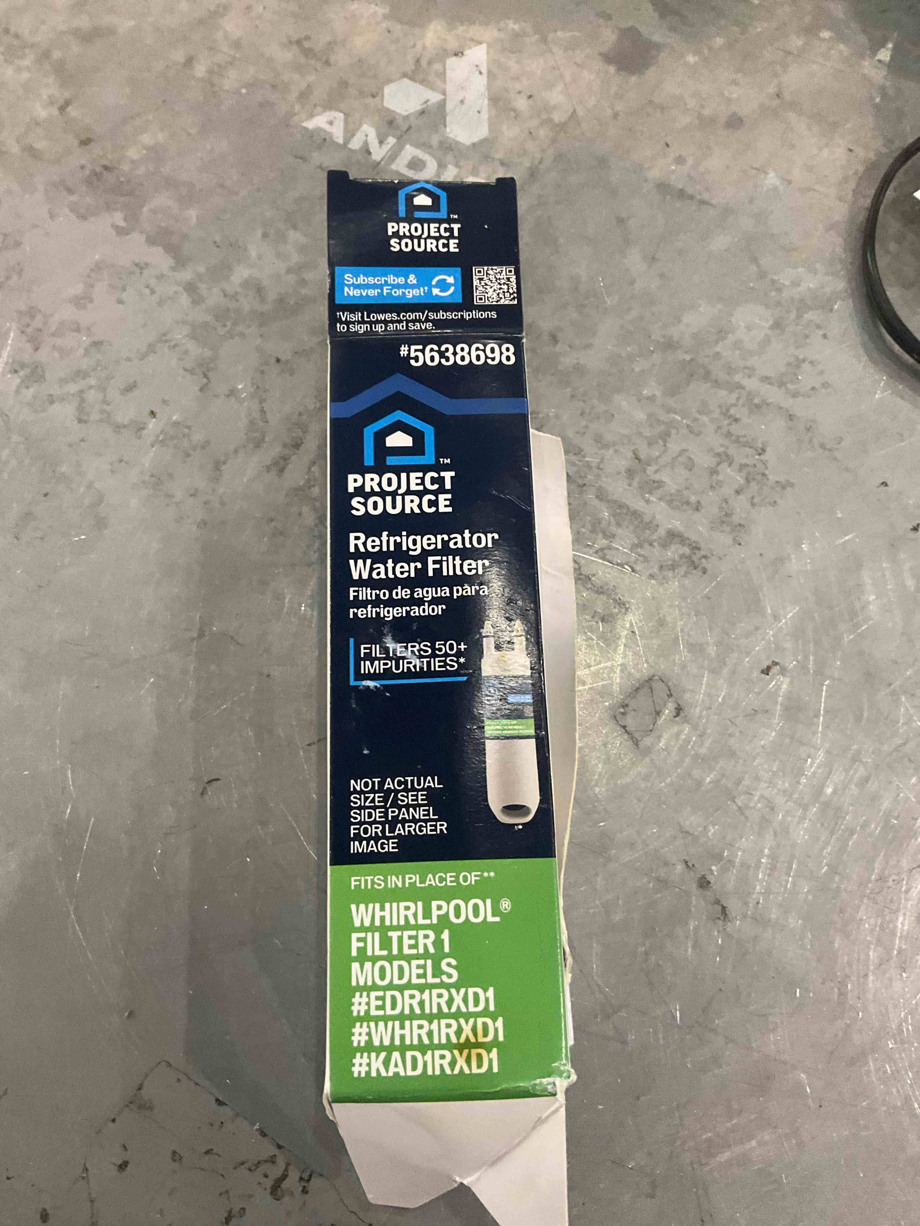 Project Source Push-In Refrigerator Water Filter Fits Whirlpool Filter EDR1RXD1 Item #5638698 | Model #PSW1 Shop Project Source