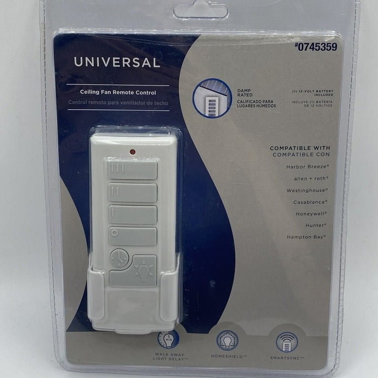 Harbor Breeze 40837 Off-White Handheld Universal Ceiling Fan Remote Control