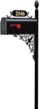 ADDRESSES OF DISTINCTION Oak Mailbox & Post Kit – Black Mailbox System – Includes Address Plaque, Bracket & Mounting Hardware – Rust Resistant Metal Mailbox with Pineapple Finial