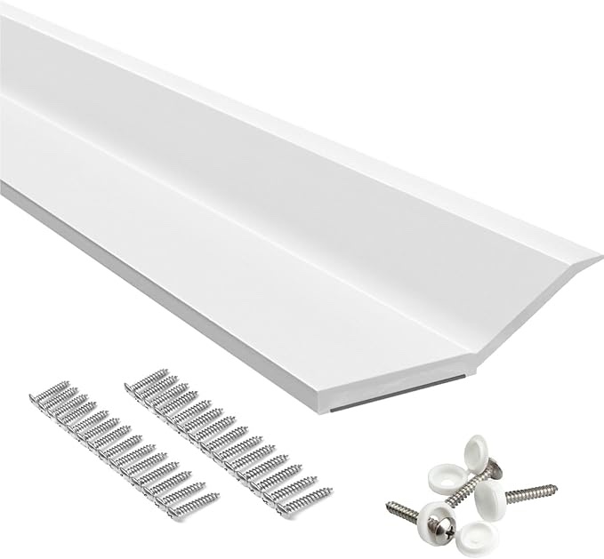Garage Door Seal Top and Sides Seal Strip White 34.4FT Rubber Weather Stripping Replacement Soft and Hard Composite, Weatherproofing Universal Sealing