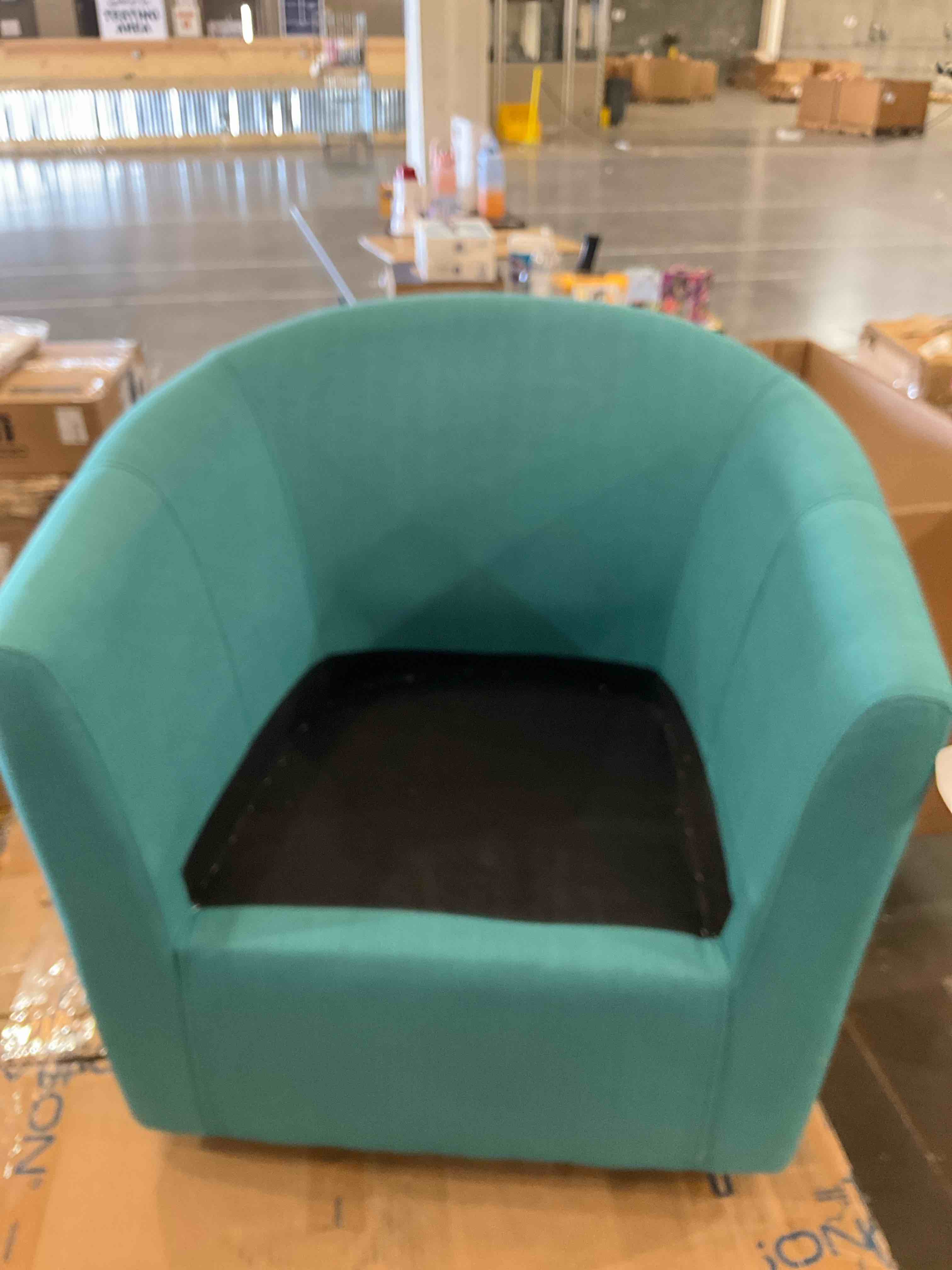 blue chair no cushion