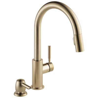  Delta Trask Champagne Bronze Single Handle Pull-down Kitchen Faucet with 