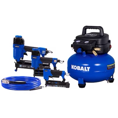 (incomplete)Kobalt 6-Gallon Portable Electric 150 PSI Pancake Air Compressor with Accessories Included Item #1101138 | Model #02106410A