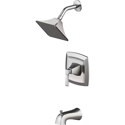 300+ bought last week allen + roth Chesler Brushed Nickel 1-handle Single Function Square Bathtub and Shower Faucet Valve Included Item #2517114 | Model #873X-7204