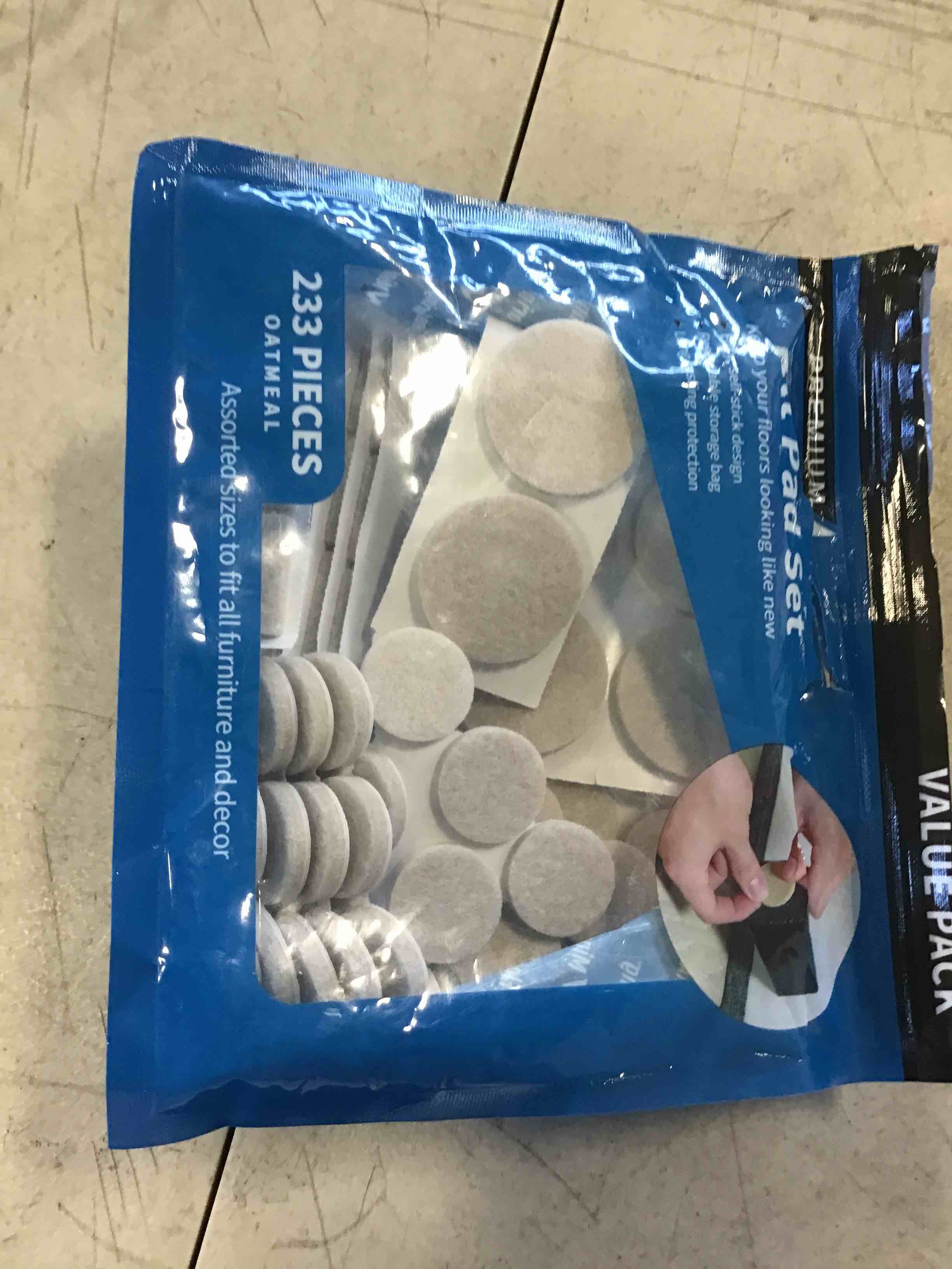 Premium Felt Furniture Pads 233 Piece Multipack Various Shapes & Sizes