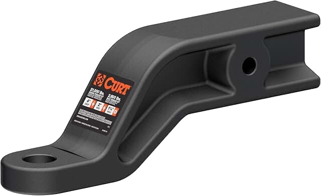 CURT 45430 Industrial Duty Forged Trailer Hitch Ball Mount, Fits 3-Inch Receiver, 21,000 lbs, 1-1/4-Inch Hole, 4-Inch Drop, 2-Inch Rise, CARBIDE BLACK POWDER COAT