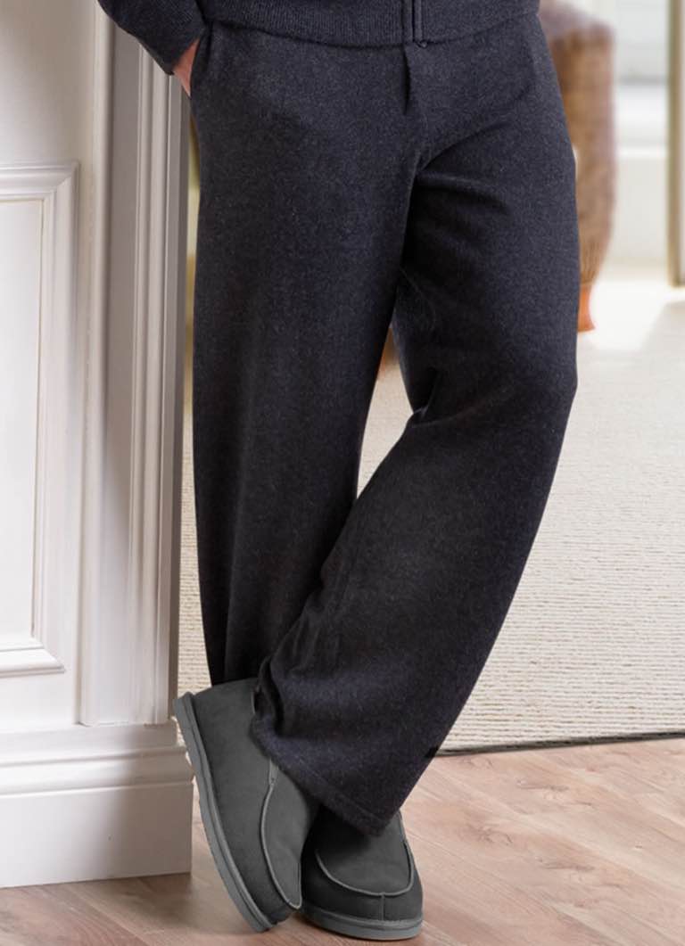 The Gentleman's Washable Cashmere Lounge Pants SIZE L (Grey)