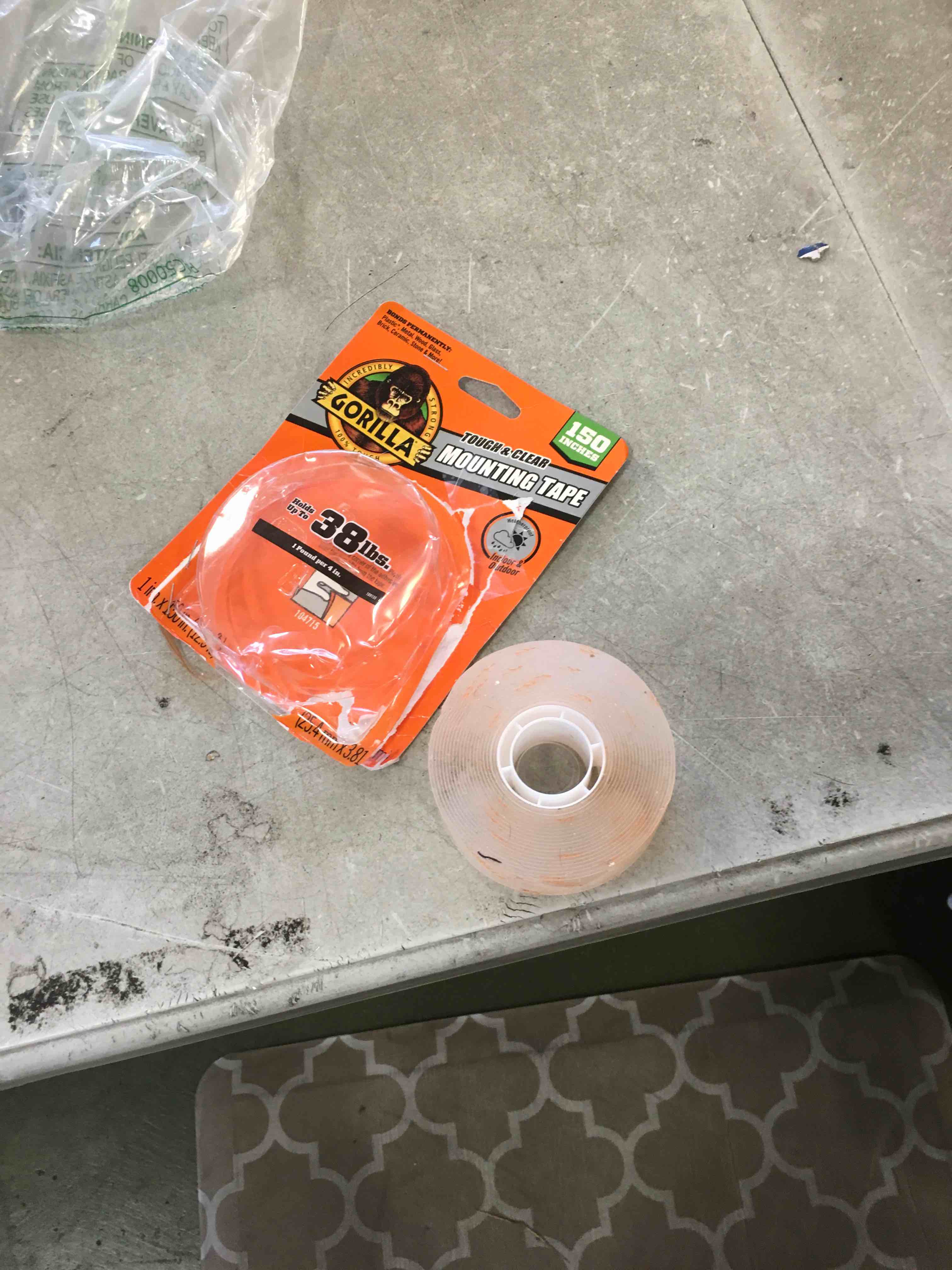 Gorilla Tough & Clear Double Sided Adhesive Mounting Tape, Extra Large