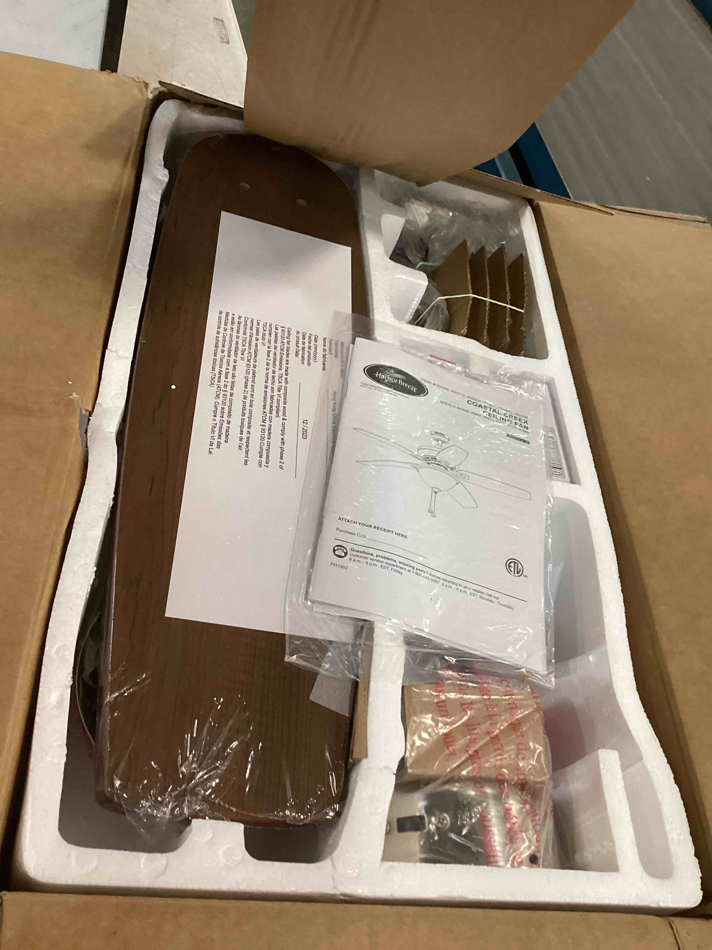 harbor breeze coastal creek 52in brushed nickel downrod or close mount