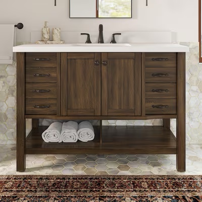  allen + roth Kingscote 48-in Espresso Undermount Single Sink Bathroom Vanity with 