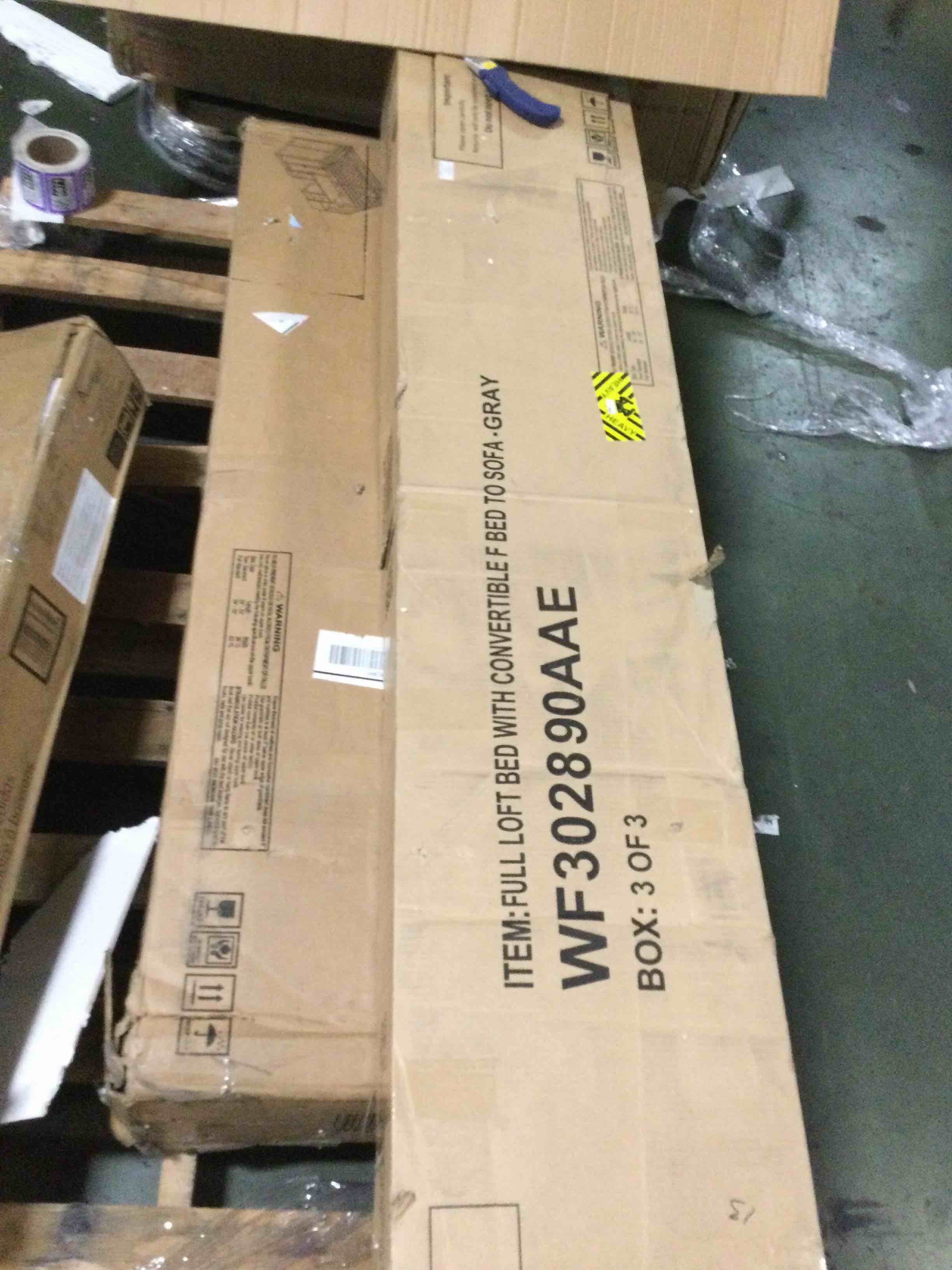 Hazael Wood Full Size Convertible Bunk Bed(incomplete 2pack)