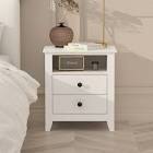 21.7'' Tall 2 - Drawer Nightstand in White