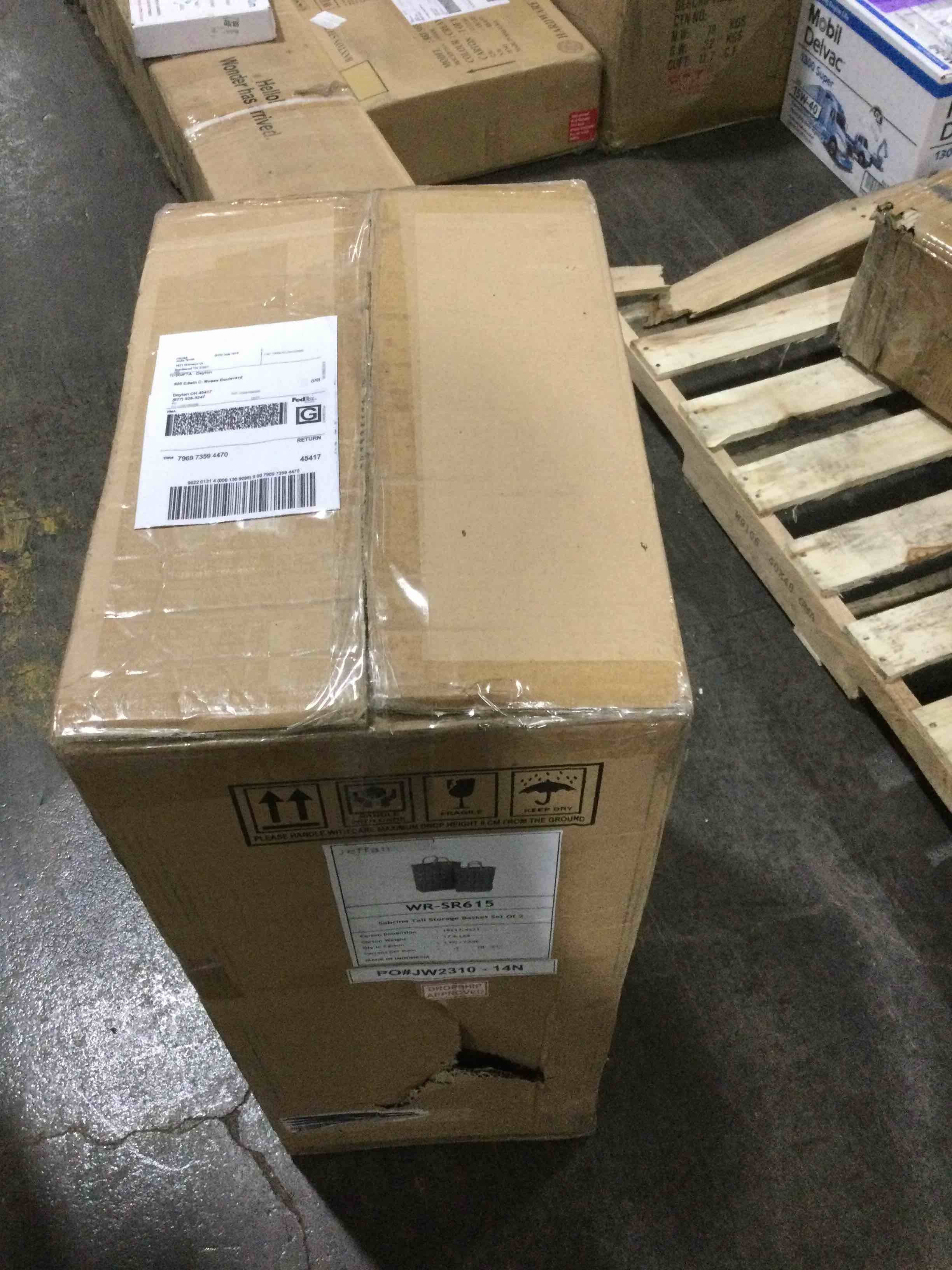 Wicker/Rattan 2 Piece Basket Set