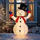 4ft Electric Snowman Outdoor Christmas Decorations with 120 LED Lights