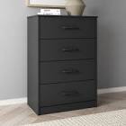 black 4 tier dresser