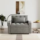 Keng Upholstered Convertible Accent Chair With USB