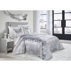 Alya Ivory/Silver Velvet 3 - Piece Quilt Set