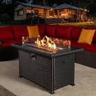 Sarfaraz 24.6'' H x 43.7'' W Aluminum Propane Outdoor Fire Pit Table with Lid
