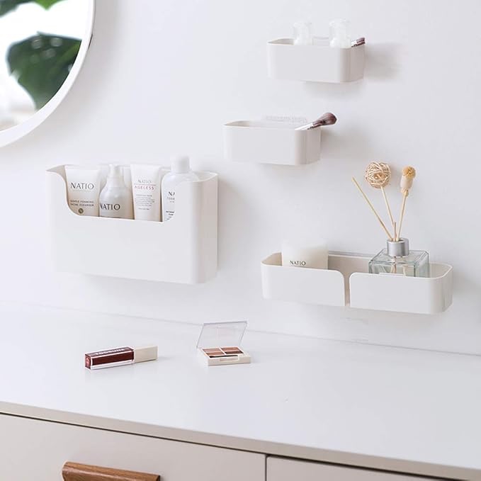 Floating Shelf Wall Mounted Non-Drilling Adhesive Bathroom Organizer Ledge Shelf for Home Decor