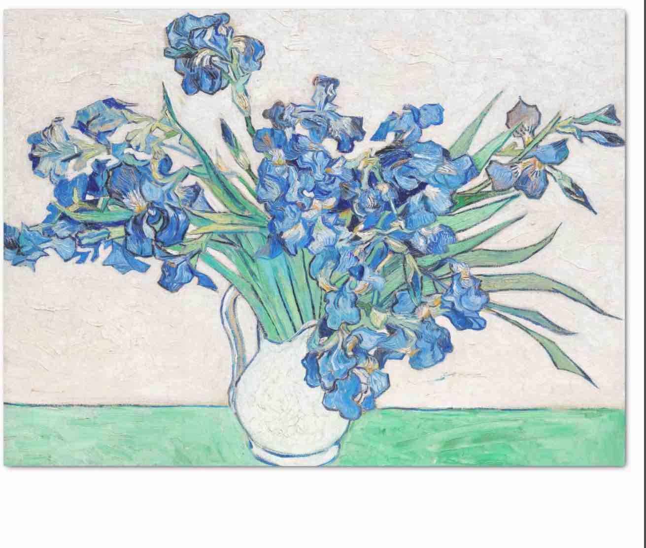 Wieco Art Irises Canvas Prints Wall Art Flowers by Van Gogh Famous Oil Paintings Reproduction Modern Stretched and Framed Floral Picture Giclee Artwork Ready to Hang for Bedroom Home Decoration